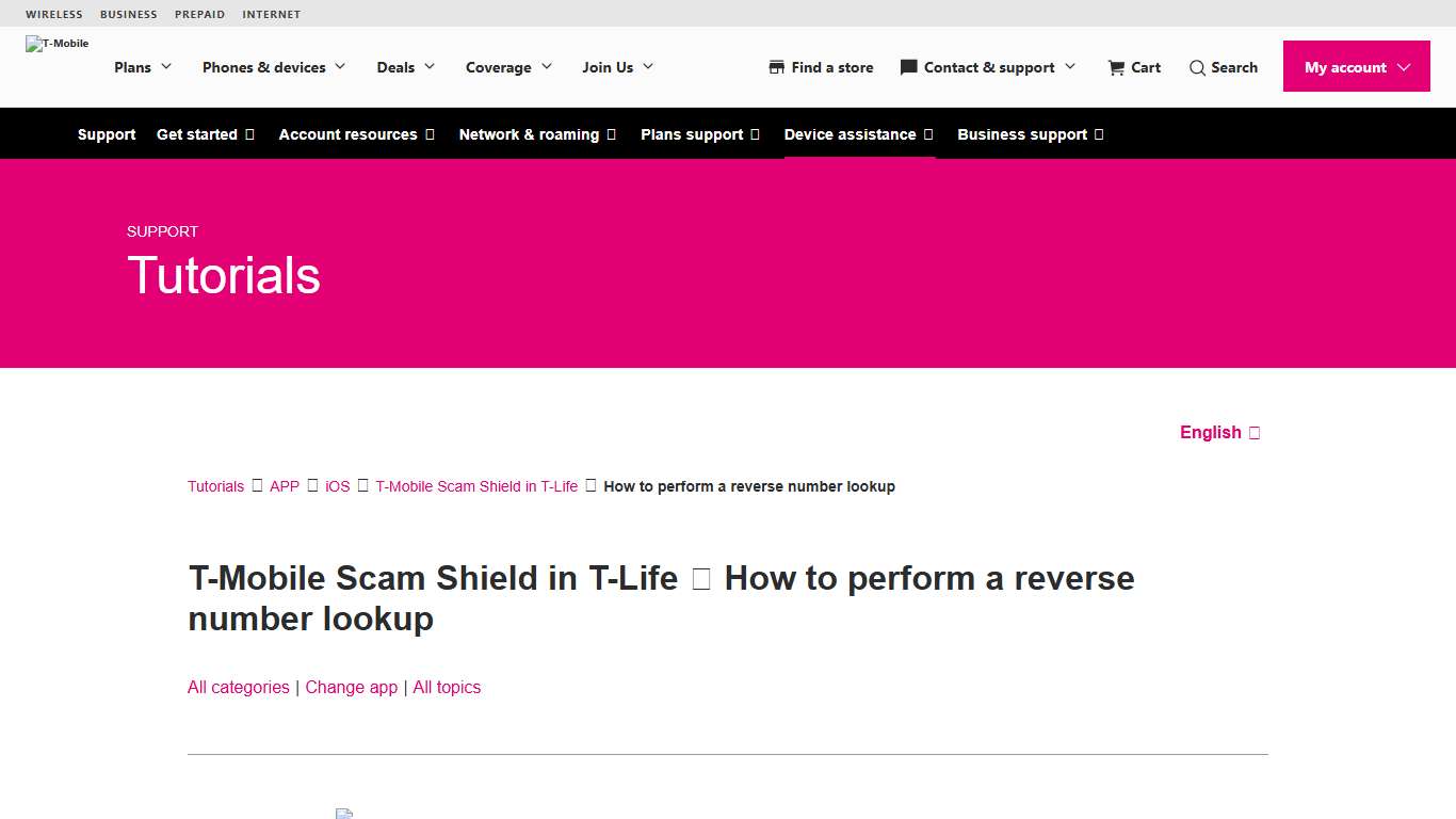 How to perform a reverse number lookup T-Mobile Scam Shield in T-Life iOS T-Mobile Support